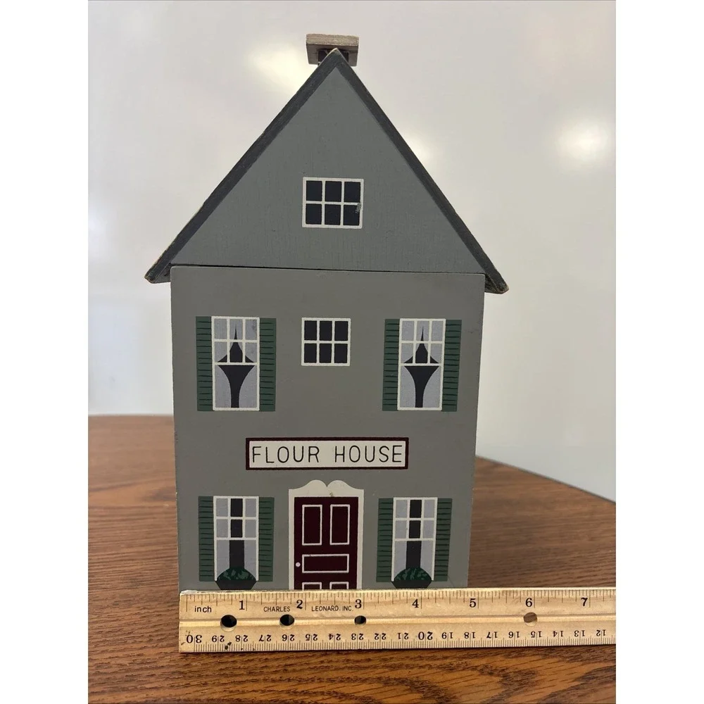 Flour House‎ Wood Canister Farmhouse Decor with Plastic Liner 11